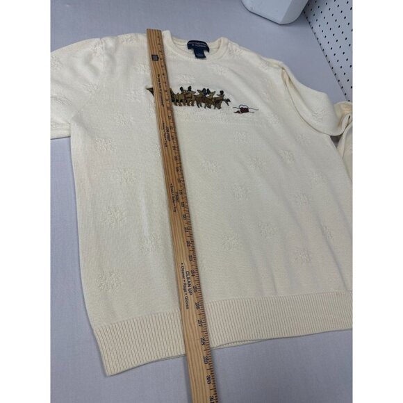 Roundtree & Yorke Mens White Slayer Holiday Pullover Sweater Size XL Long Sleeve - Picture 5 of 8